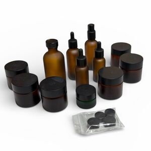 28 Piece Boujee Amber Glass Bottle and Jar Set